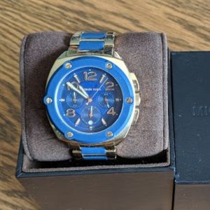 Michael Kors Watch - 2 Tone, Gold & Blue